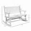 Causeuse robuste avec larges sièges incurvés, chaise berçante en bois avec motif de bûches, pour patio, cour arrière, jardin