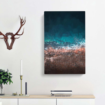 Ocean Hitting Rock In Australia In Abstract - Wrapped Canvas