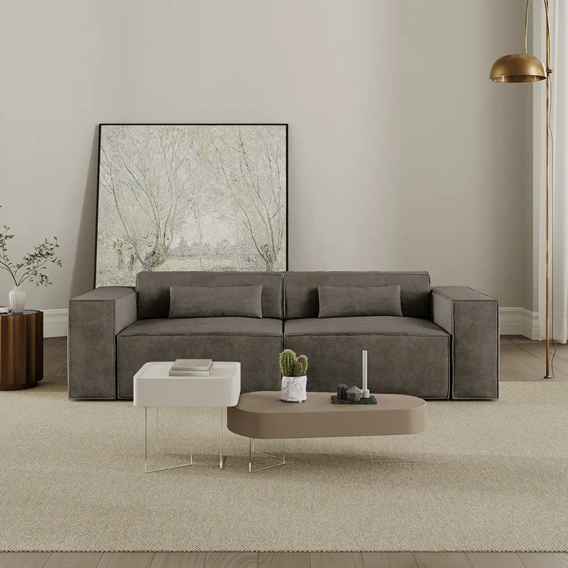 Canapé-lit Barrett Power, H 27,16 po x l 97,24 po x P 39,37 po, 3, Gris foncé
