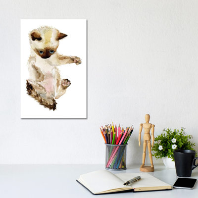 Siamese Kitten by Wandering Laur - Wrapped Canvas Painting