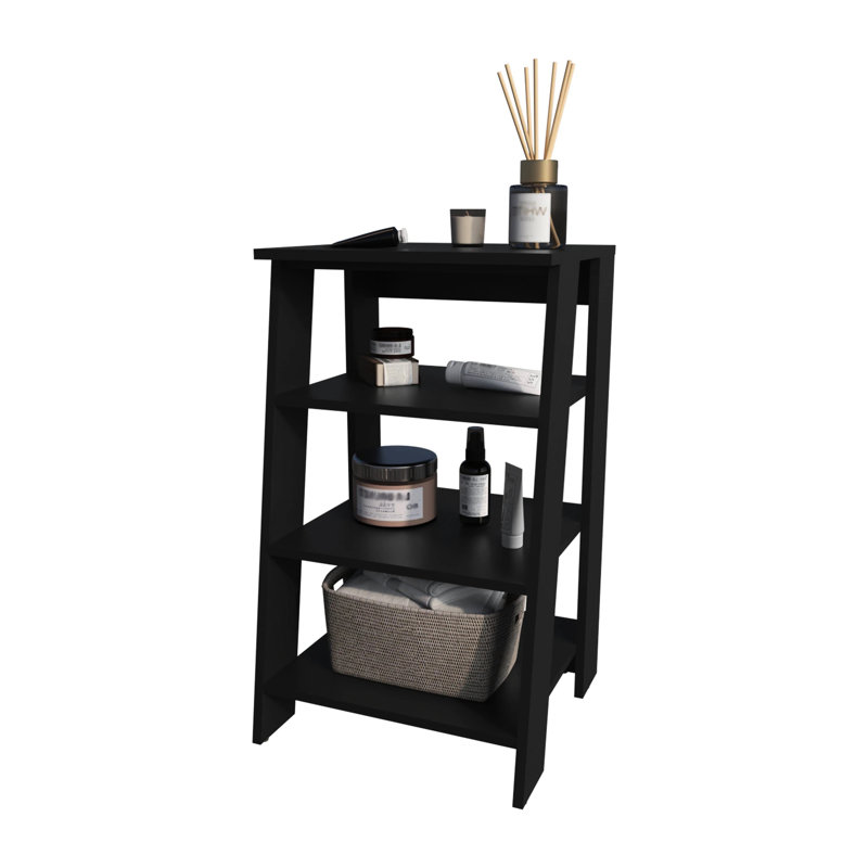 Freestanding Black Bathroom Shelf For Efficient Storage Of Essentials With 4 Design