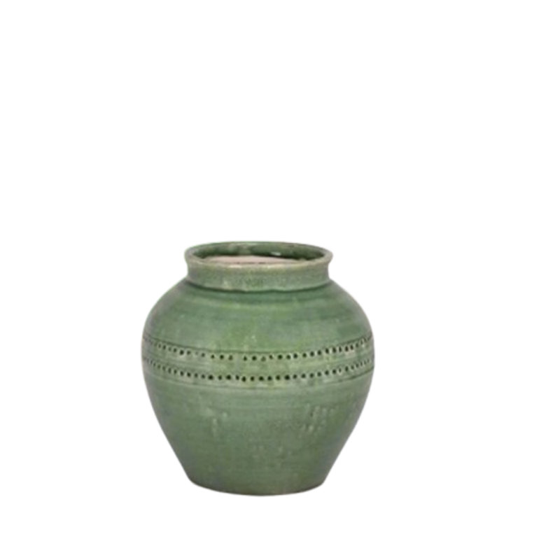 Vase en céramique vert