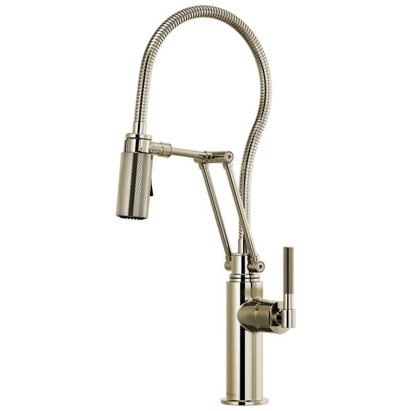 Litze® Articulating Faucet with Finished Hose, Polished Nickel