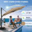 Grand parasol de patio en porte-à-faux carré de 10 pi avec rotation à 360 ° et réglage des mésanges et parasol de terrasse robuste à baldaquin en polyester sans base.-162007435
