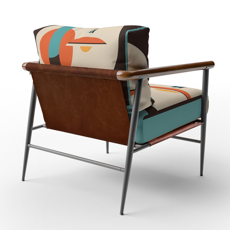 Fauteuil rembourré Mid-Century Vintage II, Noir