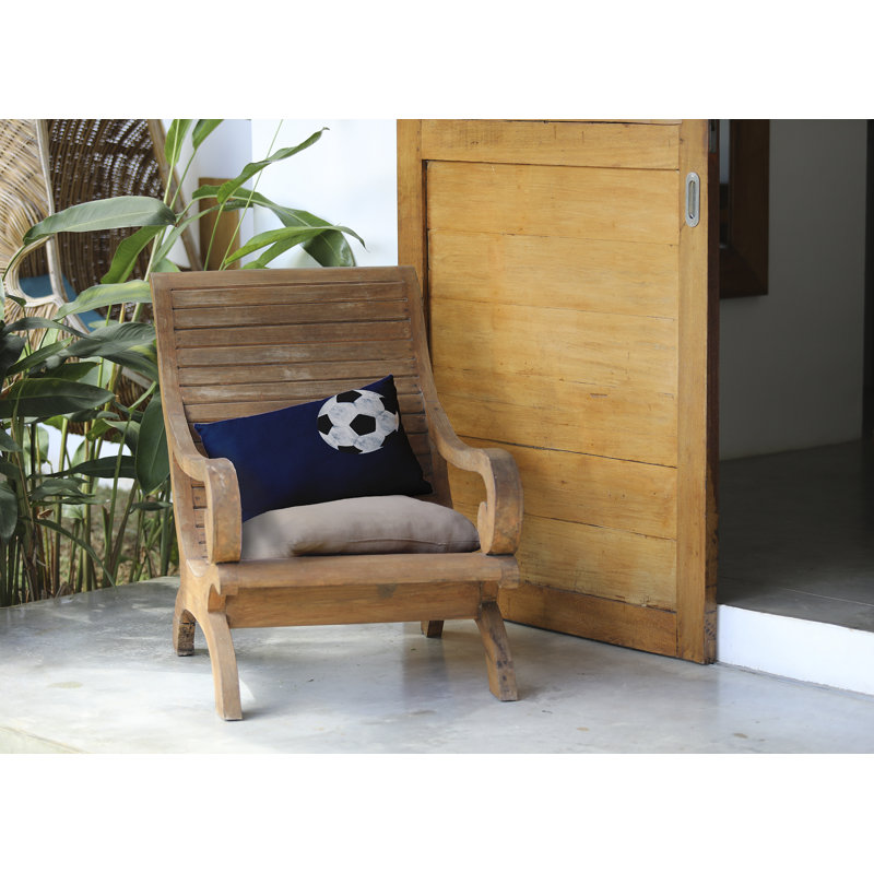  Coussin lombaire d'extérieur Soccer Ball, Bleu marine