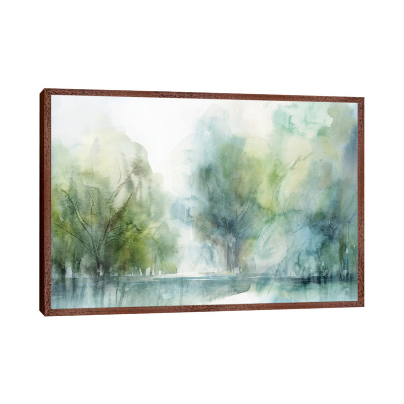 Blue Silence by Isabelle Z - Painting on Canvas, 101.6 cm H x 66.04 cm W, Classic Brown Wood Framed