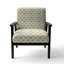 Fauteuil d'appoint à motif géométrique jaune et bleu