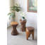 Table d'appoint en bois de mûrier et de paulownia 11,8 po x 11,8 po x 18,9 po avec base organique