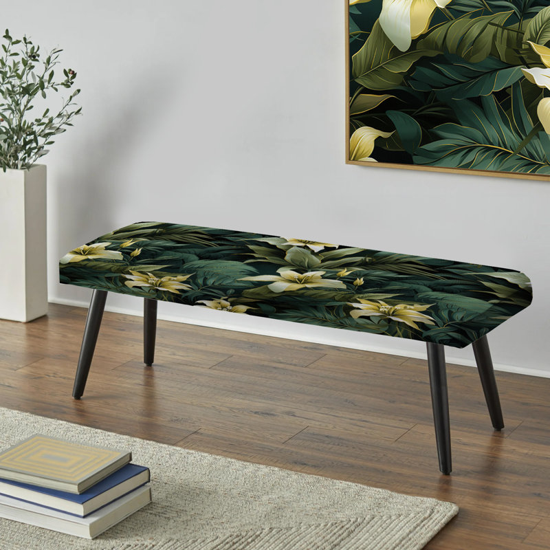 Miroir Elegance Ii - motif tropical - banc rembourré noir Tropical