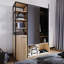 Armoire moderne avec pieds en métal thermolaqué électrostatique, anthracite et chêne, 56,7 x 70,9 x 17,7 pouces | 100% panneau de particules enduit de mélamine, 0,7 po d'épaisseur | Nombreuses tablettes, montage mural, design industriel