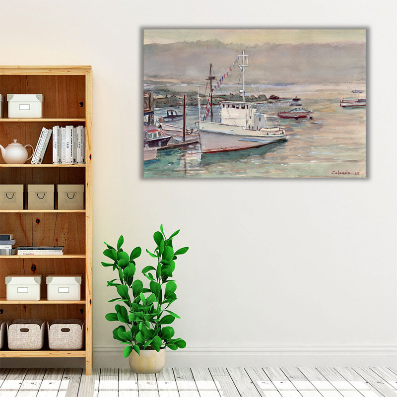 Maine Morning Mist - reproduction d'art sur toile, H 12 po x l 18 po
