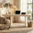 63" Modern Sculptural Executive Desk in Cream, Minimalist Writing Desk with 4 Solid Wood Drawers and Integrated-693771927