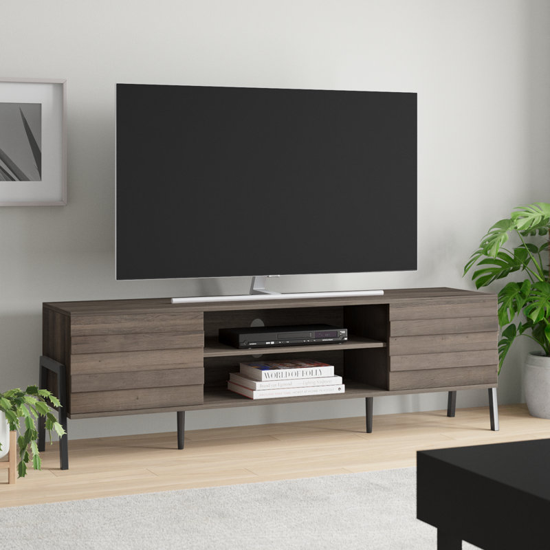 Artricia TV Stand for TVs, Espresso, 20.9" H x 68.4" W x 15.6" D