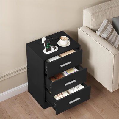 39cm W Manufactured Wood Bedside Table
