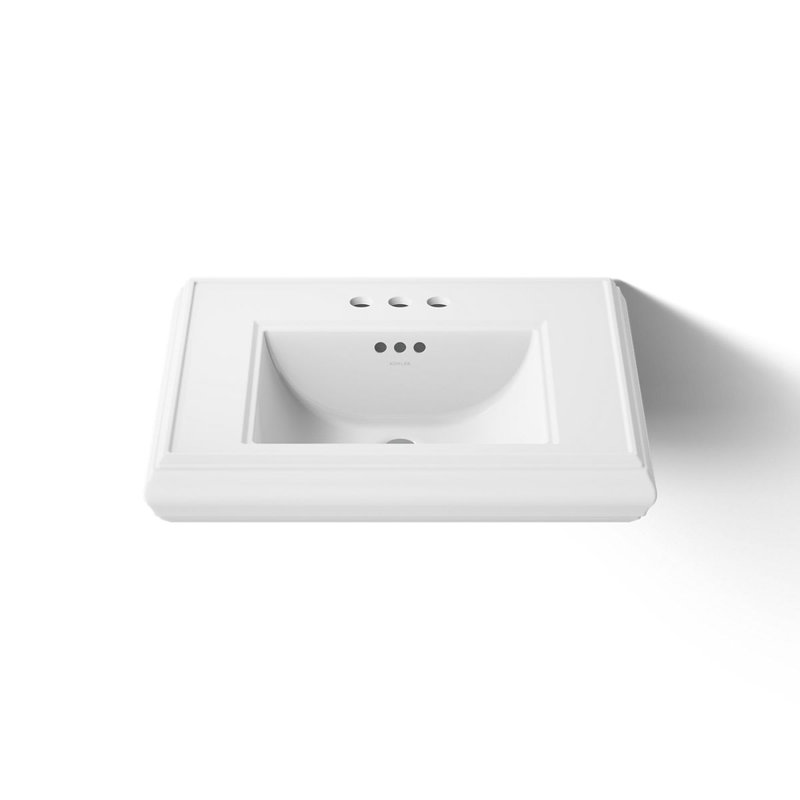 Memoirs  Pedestal Tall Bathroom Sink with Overflow, 4" Centers, White
