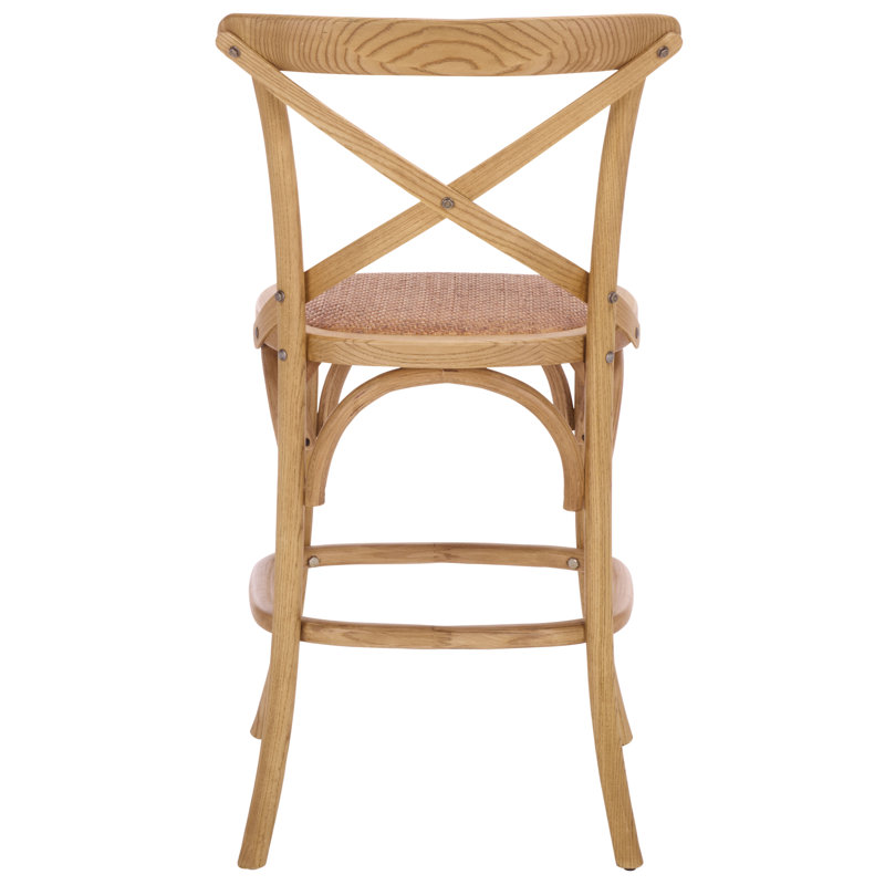 Franklin Solid Wood Counter Stool, Oak, Counter Stool (24.21" Seat Height), Brown