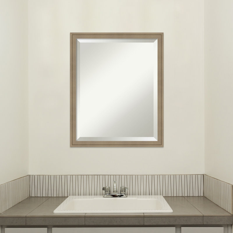Miroir mural Florence, 21,75 po x 17,75 po, Brun clair