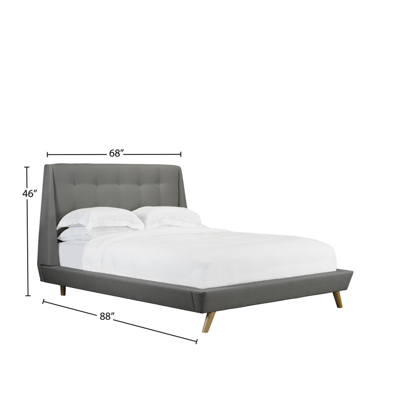 Lit plateforme en tissu d’ameublement Brothers, Anthracite, Grand