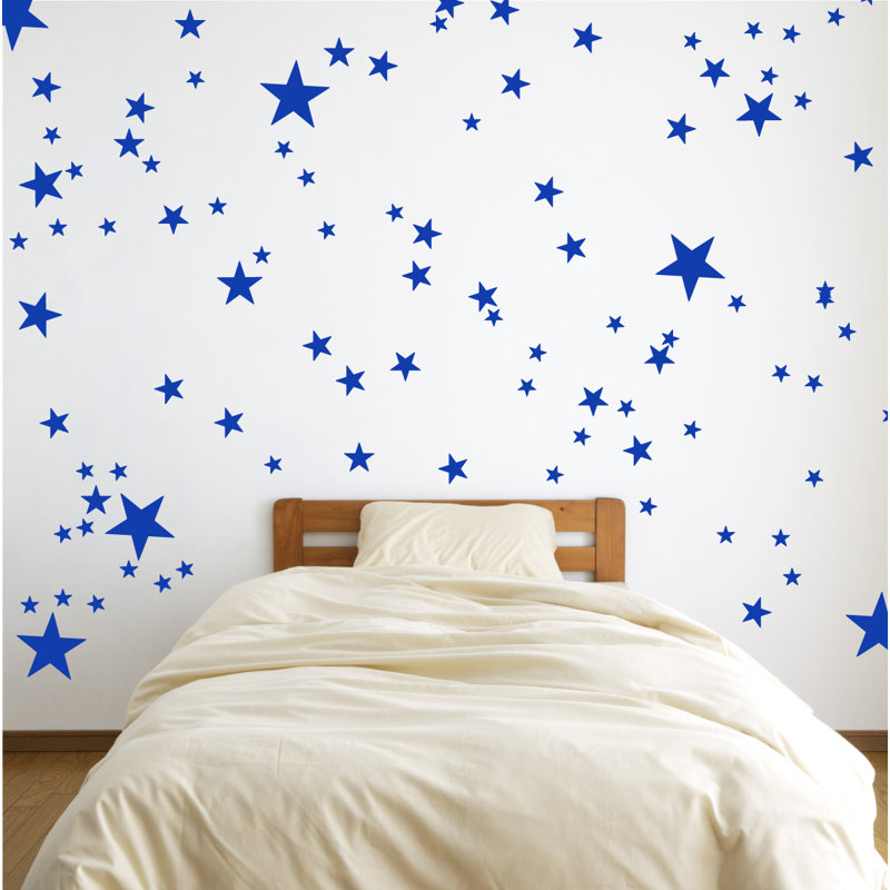 Adhésif décoratif étoiles, H 48 po x l 55 po x P 0,01 po, Bleu foncé