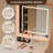White Finish Makeup Vanity Desk with Lighted Mirror 5 Drawers Removable Side Cabinet Open Shelves & Stool Modern Bedroom Dressing Table-1742301287