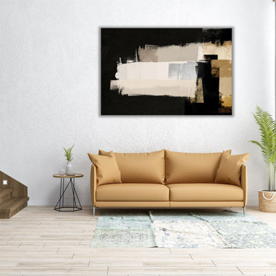 «Repositioned 1 Metallic Black and White», reproduction d'art sur toile