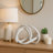 Decorative Abstract Circular Loop Statue Sculpture For Home Decor - Contemporary Decorative Objects For Living Room And Tabletop Styling - 16", White