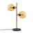 Elegant Glam Table Lamp, Gold Metal Body with Glass Cap, 14.2 x 7.1 x 22.8 inches | Base Plate Ø7.1 inches, Socket Type: 2 x E27 Max 40W | Stylish Lighting for Living Room, Bedroom, & Home Decor-1235674505-1235674507