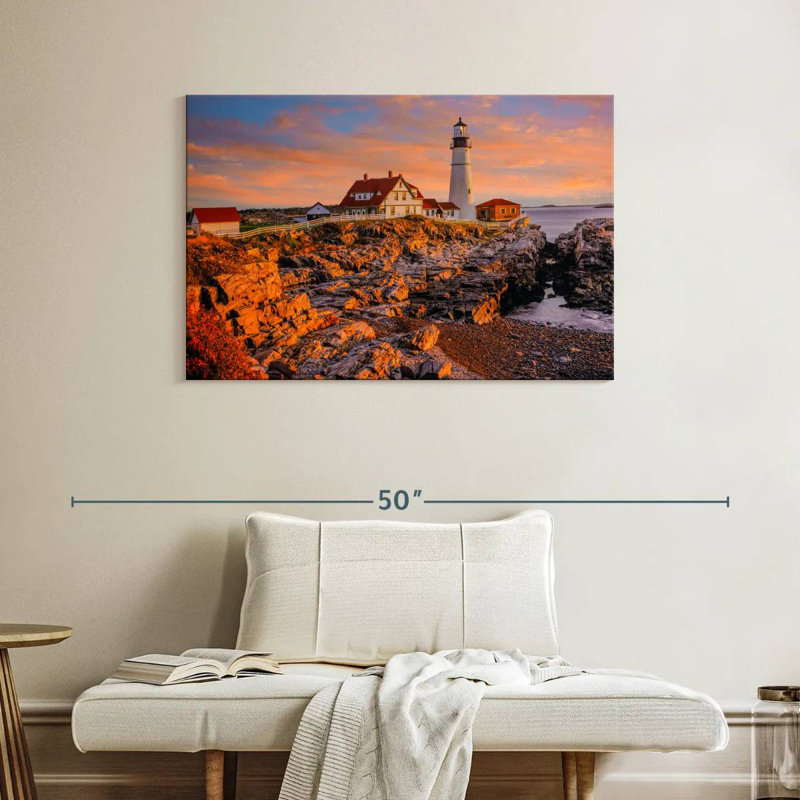 Rocky shore lighthouse Aletra, H 26 po x l 39 po
