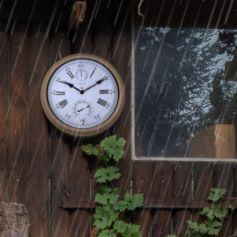 Woodland Tree Outdoor Wall Clock & Thermometer