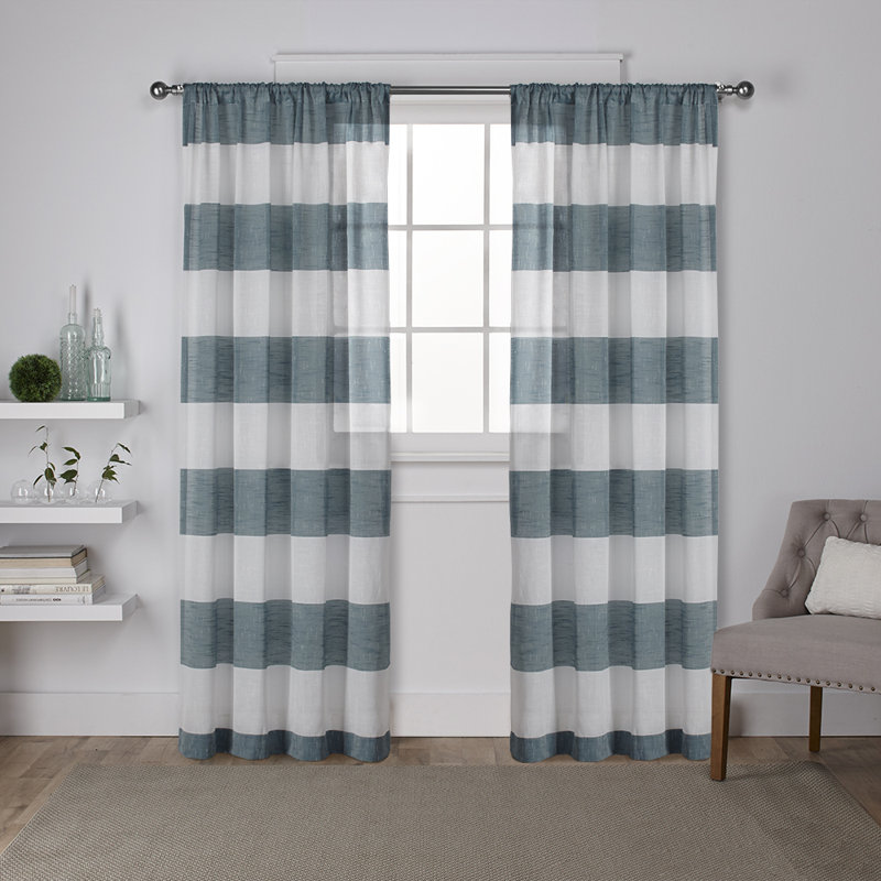 Ghevont Sheer Curtain Pair, 50" W x 84" L, Dove Grey