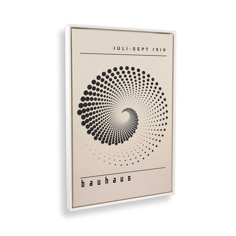 Impression sur toile Bauhaus Revolution optique, H 12,75 po x l 8,75 po x P 1,75 po, Cadre flottant blanc opaque