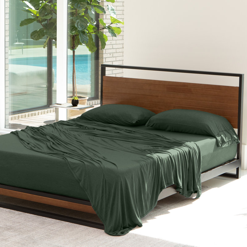 Ensemble de draps Bedgear - Laine chaude sans surchauffe, Grand, Vert forêt