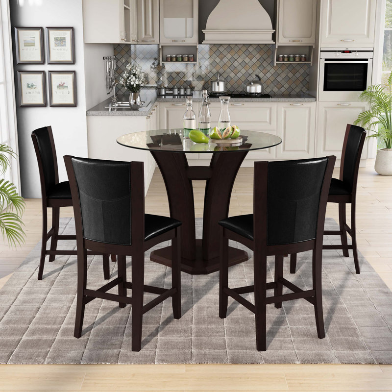 Bardia 5 Piece Counter Dining Table Set