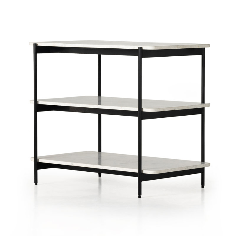 Benesh Jasper Nightstand, White/Black