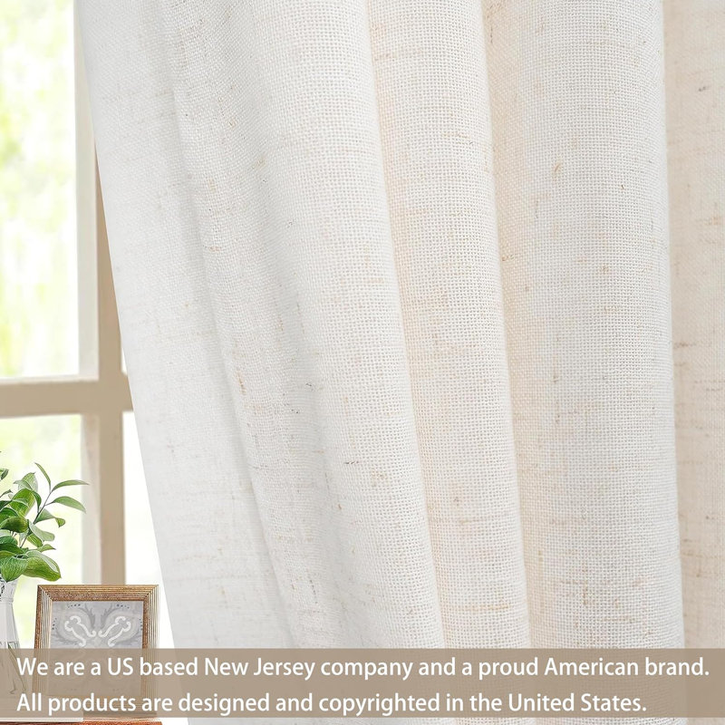 Schimmel Polyester Semi-Sheer Curtain, 30" W x 96" L, Beige