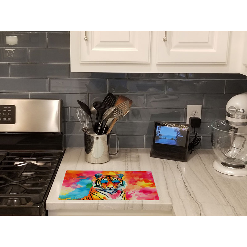 Hippie Animal Bengal Tiger Glass Cutting Board