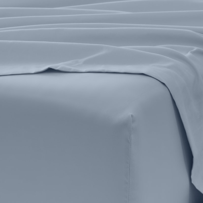 Solid Microfiber Ultra Soft Sheet Set, Queen Sheet Set with 2 Pillowcases, Light Blue