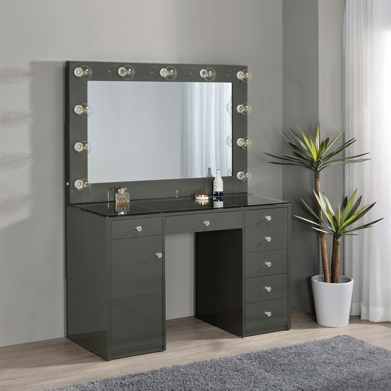 Ensemble de meuble-lavabo 7 tiroirs Fern Grey, Gris