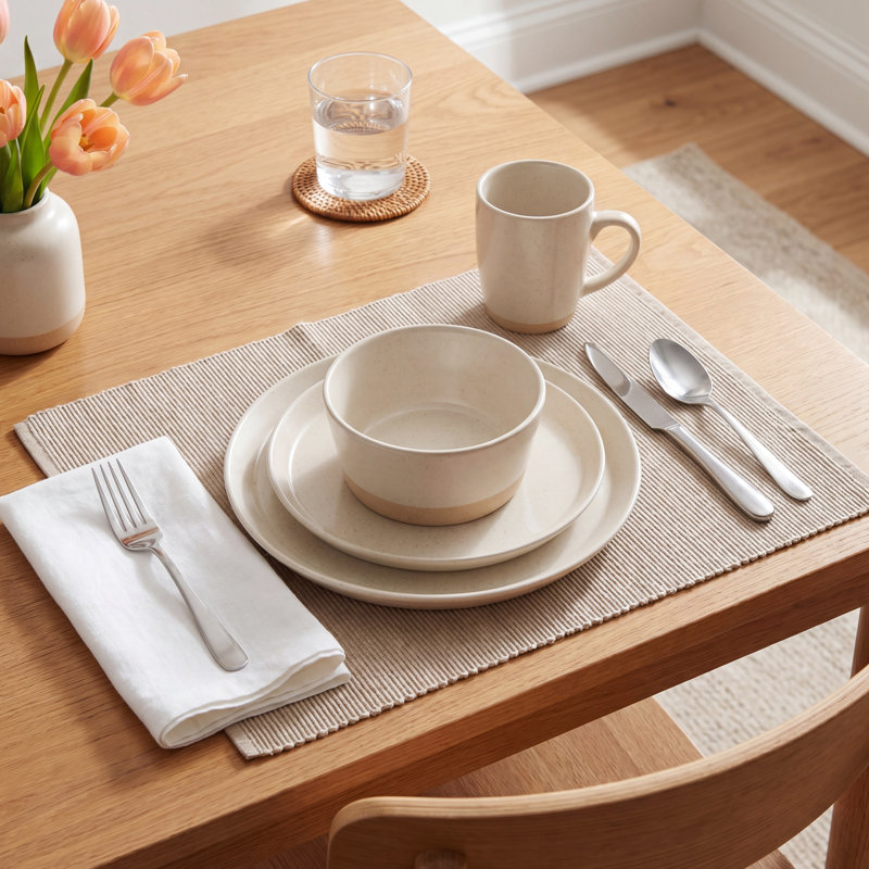 Roseanna Piece Stoneware Dinnerware Set - Service for 4