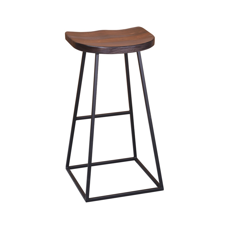 Evis Counter Stool with Metal Frame, Bar Stool (30" Seat Height), Gray