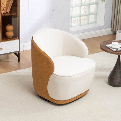 Fauteuil demi-tonneau pivotant en velours Stith
