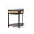 Unique Half Moon Design End Table With Sliding Rattan Door,Elegant Semi-Circle Entryway Console Table With 2 Rattan Storage Cabinet And Bottom Shelf-462115094