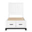 Lit plateforme simple avec finition blanche et tiroirs de rangement empilables