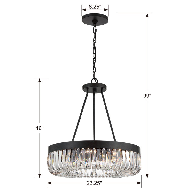 Tyahna 8 - Light Dimmable Drum Chandelier