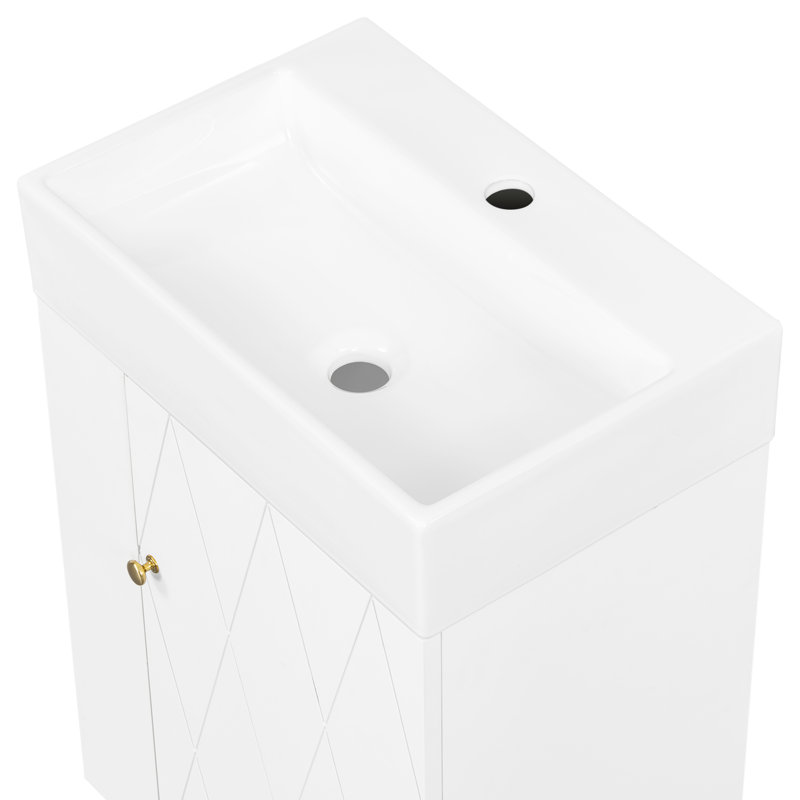 Meuble-lavabo 20 po avec lavabo en céramique, Blanc