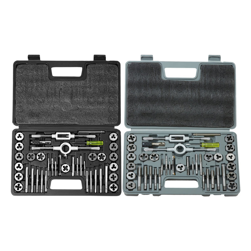 Ensemble de taraudage et de filière 80 pièces - Ensemble d'outils à fileter métriques et SAE avec robinets en acier à roulement, matrices et étui de rangement durable pour un usinage professionnel