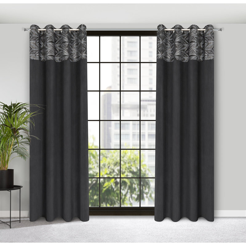 Lipp Blackout Curtains Single Panel, Black