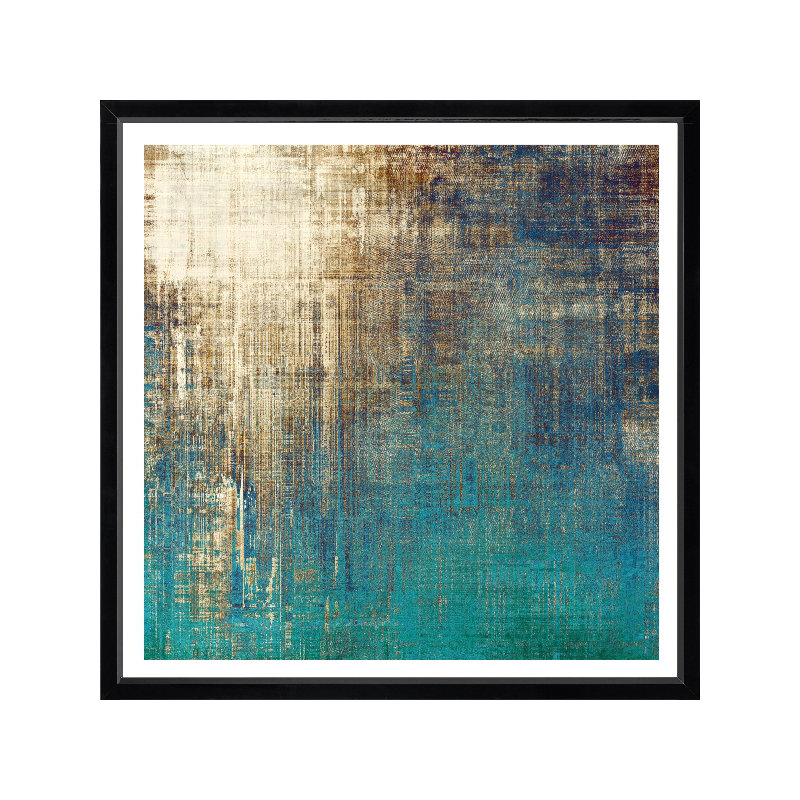 Textured Abstract 2 - Single Picture Frame Print, 205.74 cm H x 205.74 cm W, Gloss Black