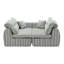 Canapé tissé à compression en chenille rayée, canapé compact à rangée droite avec éponge haute densité, canapé économiseur d'espace requis sans assemblage pour salon, appartement, bureau-129893751